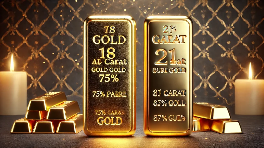 الفرق بين ذهب عيار 18 و21