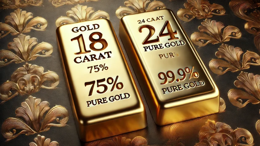 الفرق بين الذهب عيار 18 و 24